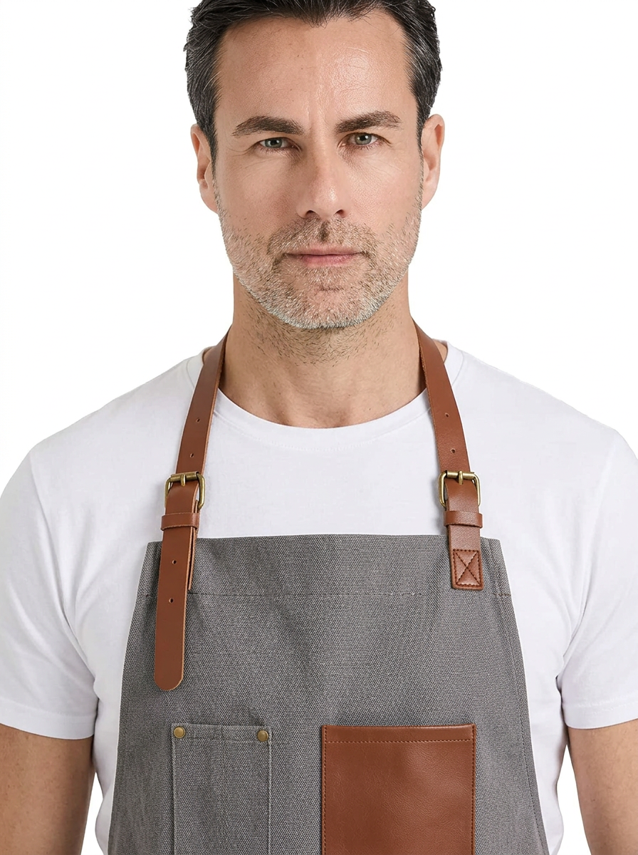 Deri Detaylı Mutfak Önlüğü - 3