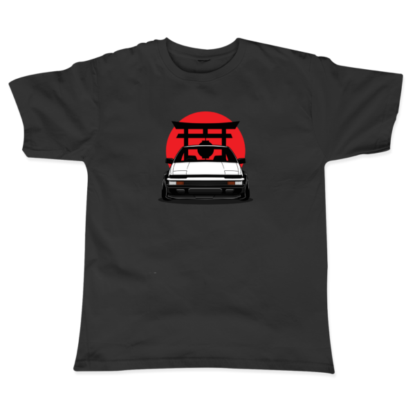 Japon Drift Baskılı Siyah T-Shirt