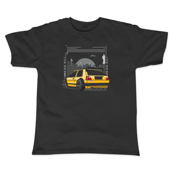 Golf 2 Baskılı Siyah T-Shirt
