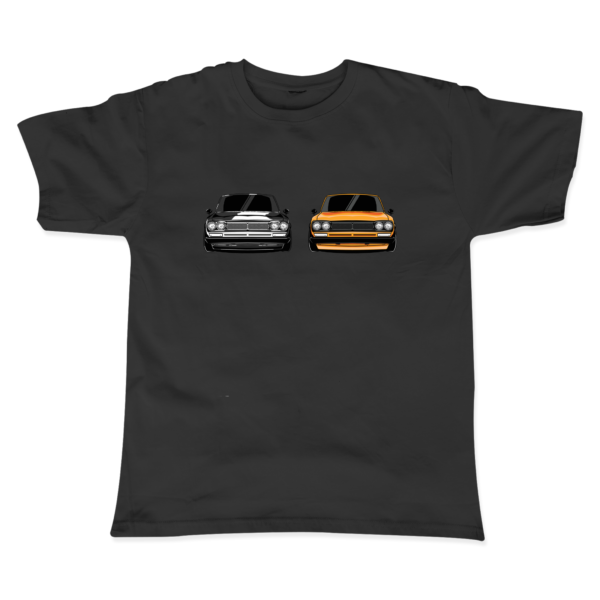 Charger RT Ve Supra Mk IV Baskılı Siyah T-Shirt