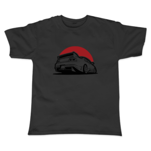 Skyline R33 GT-R Baskılı Siyah T-Shirt
