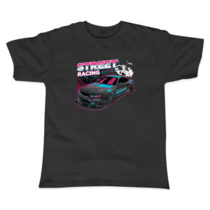 JDM Drift Car Baskılı Siyah T-Shirt