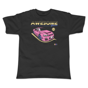 R34 Baskılı Siyah T-Shirt