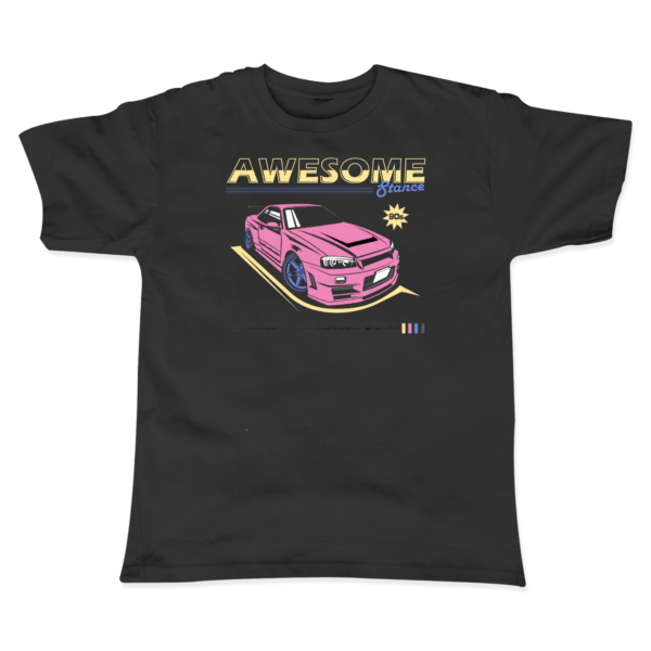 R34 Baskılı Siyah T-Shirt