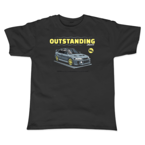 Lancer Evolution Evo V Baskılı Siyah T-Shirt