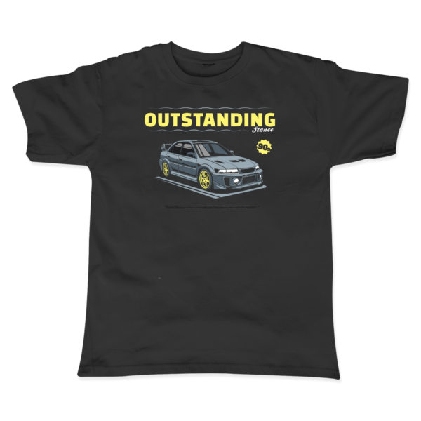 Lancer Evolution Evo V Baskılı Siyah T-Shirt