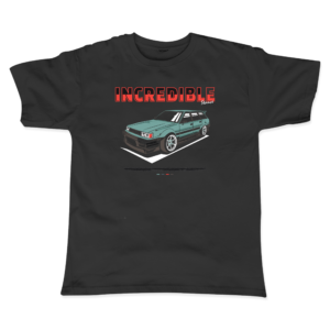 Corolla Wagon Baskılı Siyah T-Shirt